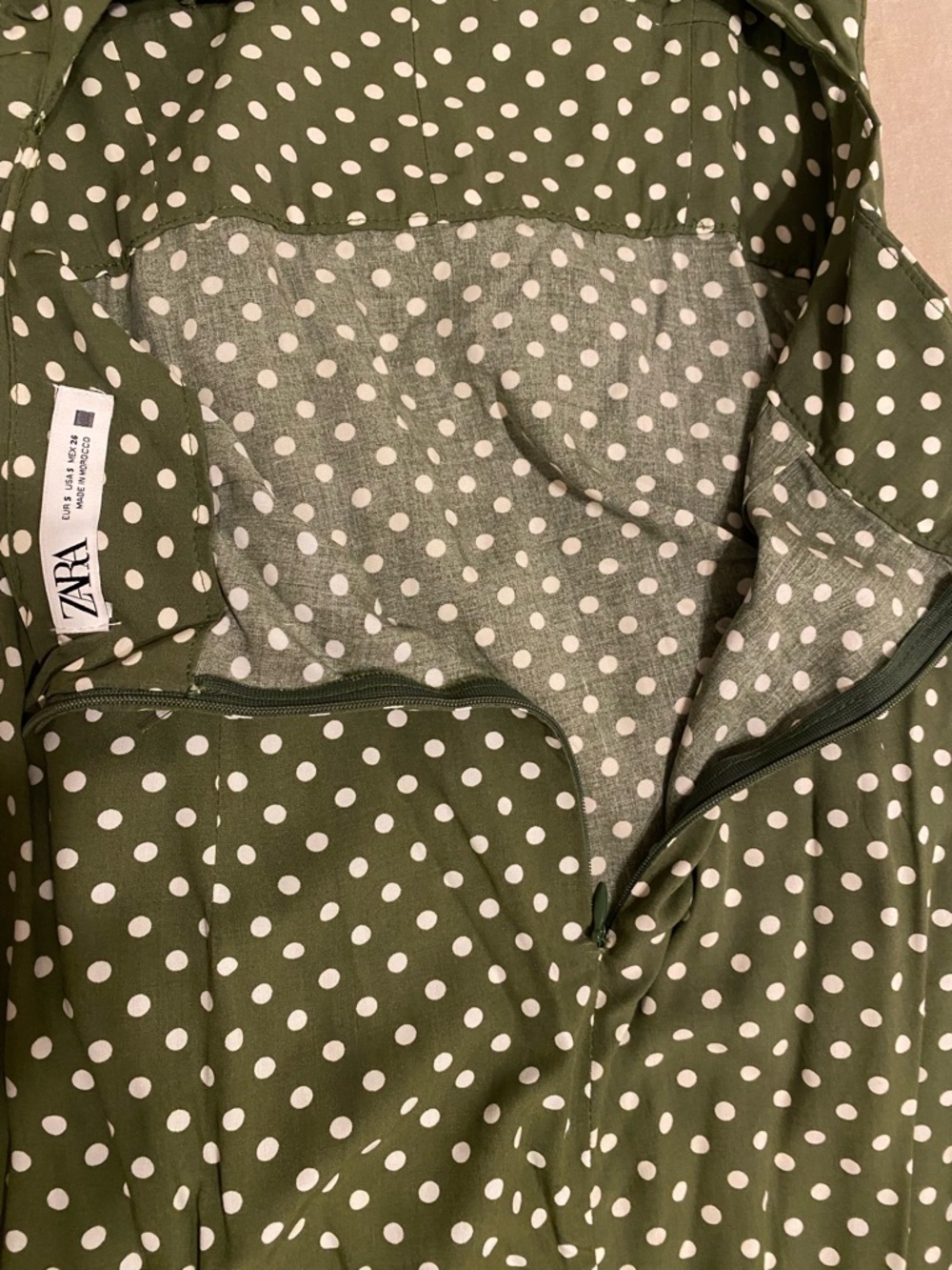 Strappy Zara Green Polka Dot Maxi Dress Sz S - GREAT CONDITION! - Picture 7 of 8
